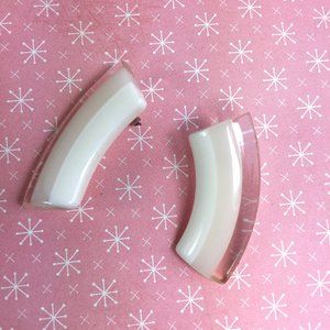 Vintage White and Clear Lucite Earrings
